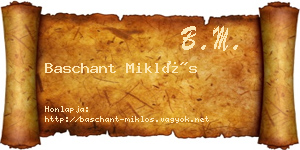 Baschant Miklós névjegykártya